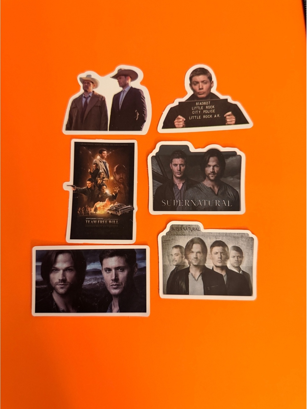 Stickers-Waterproof.  6 pack Supernatural.